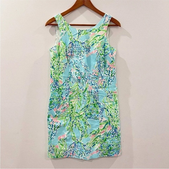 Lilly Pulitzer Dresses & Skirts - Lilly Pulitzer Blue Heaven Cathy Floral Shift Dress- size 6